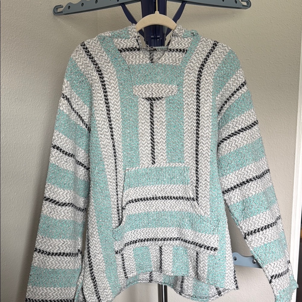 Striped Boho Baja Hoodie Size Medium!